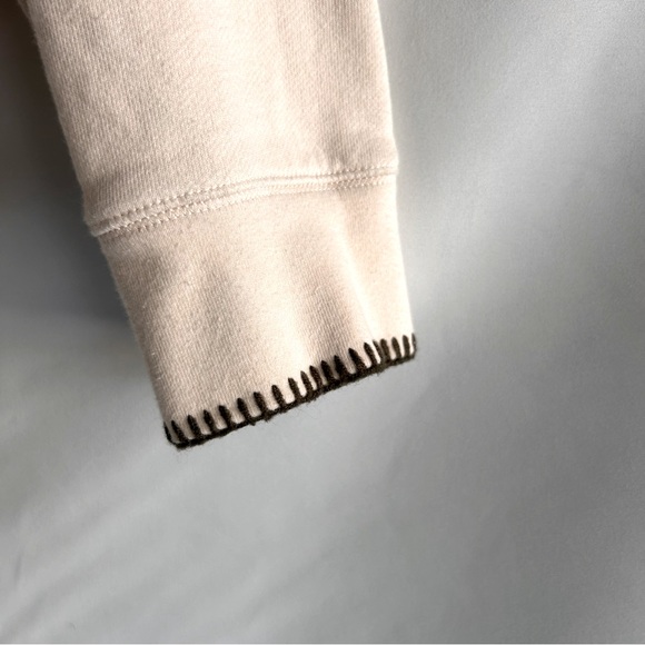 Madewell Stitched Trim Sweatshirt | Ivory with accent hem, cuffs & neckline | M - Picture 3 of 12